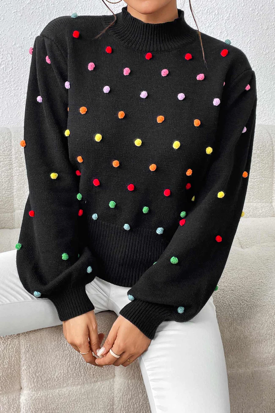 Colorful Yarn Ball Pullover Sweaters