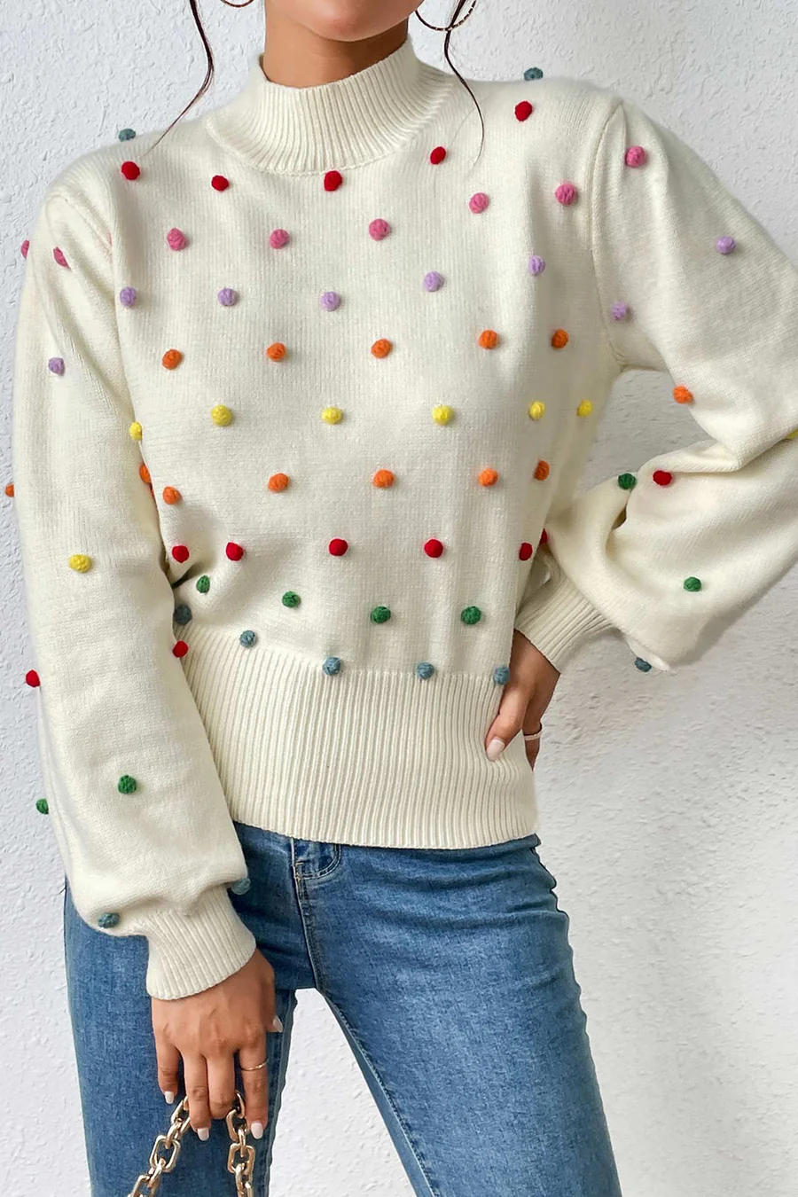 Colorful Yarn Ball Pullover Sweaters