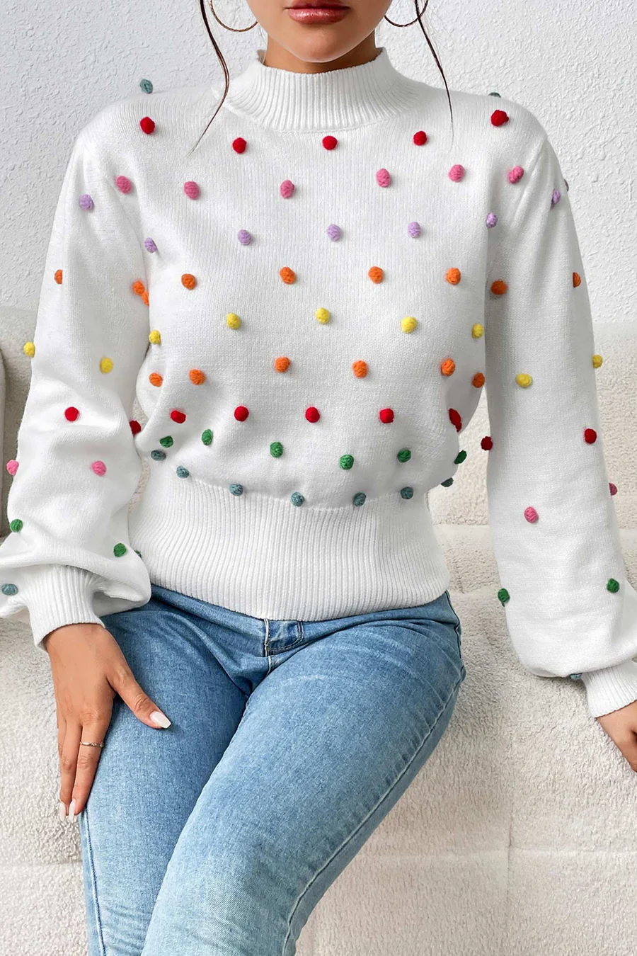 Colorful Yarn Ball Pullover Sweaters