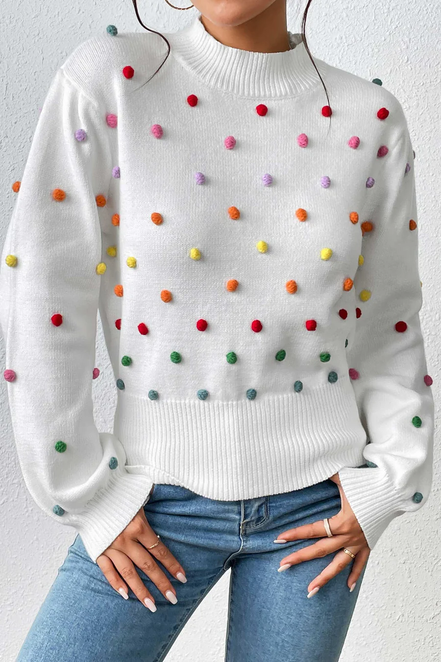 Colorful Yarn Ball Pullover Sweaters