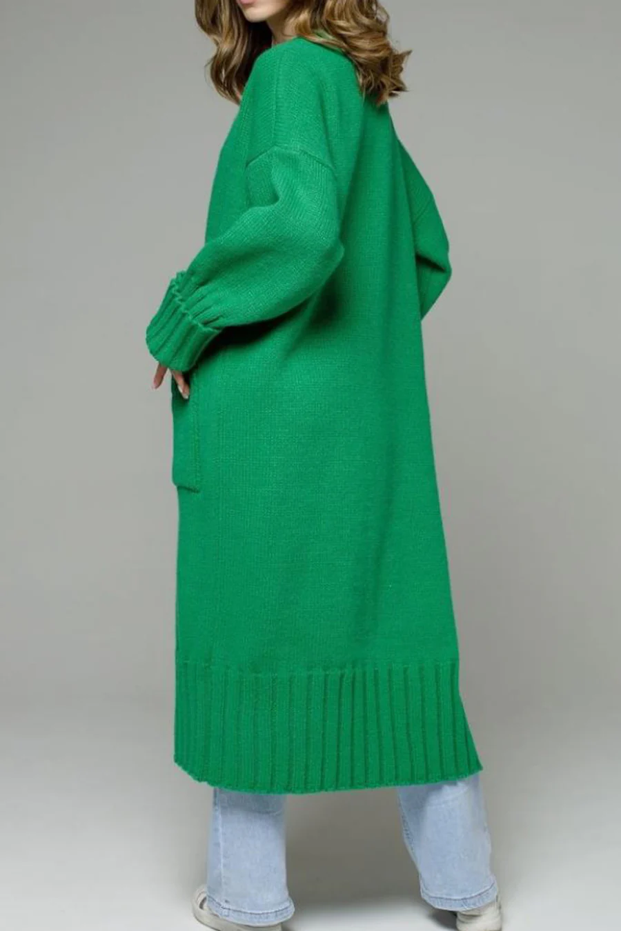 Open Front Pocketed Long Cardigans