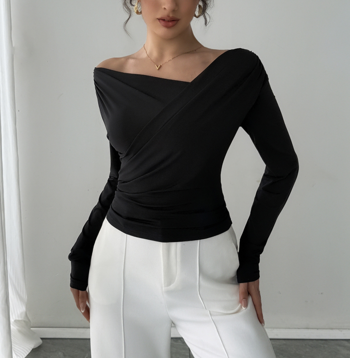 Solid-Color Off-Shoulder Shirts