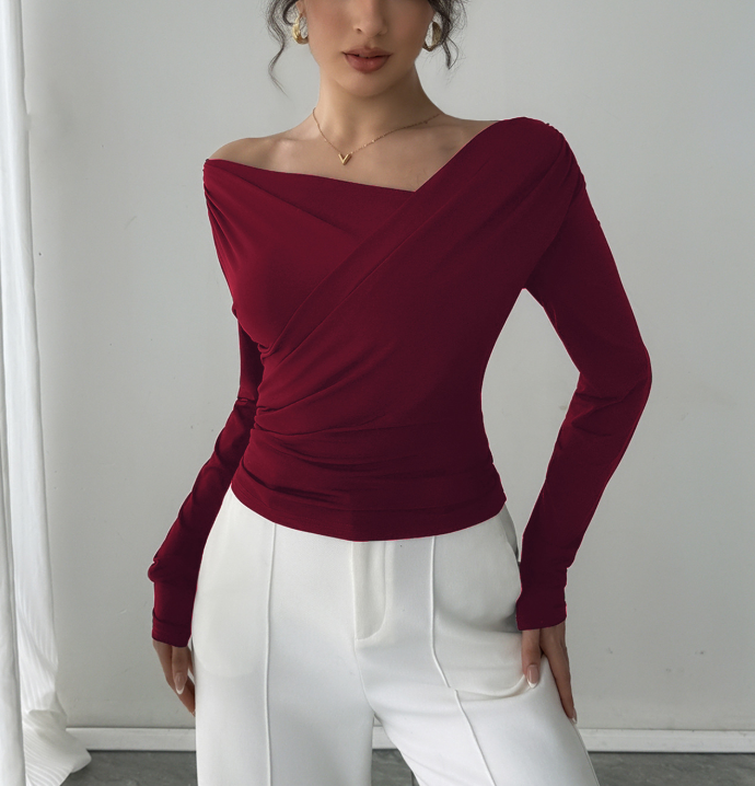 Solid-Color Off-Shoulder Shirts