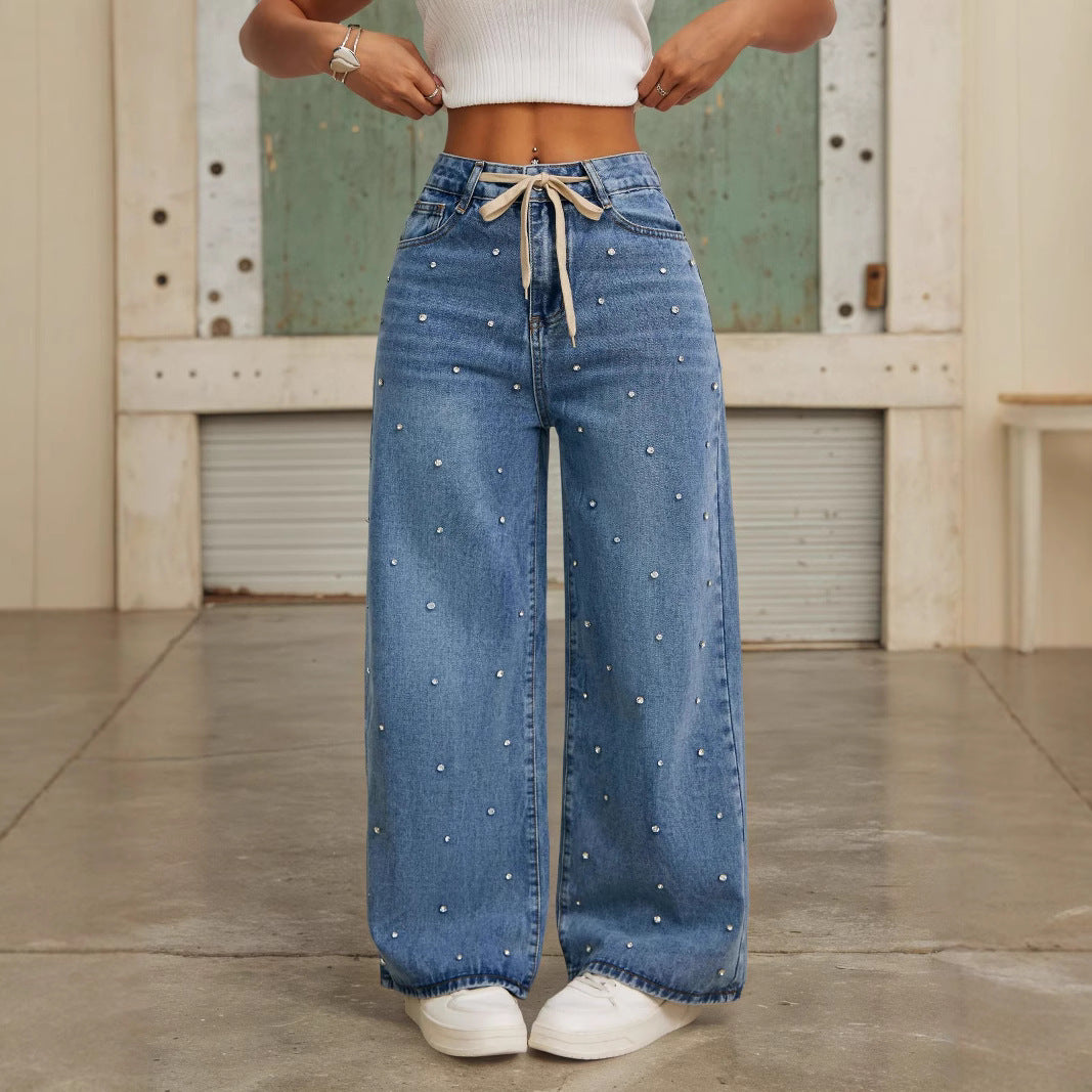 Beaded Denim Pants