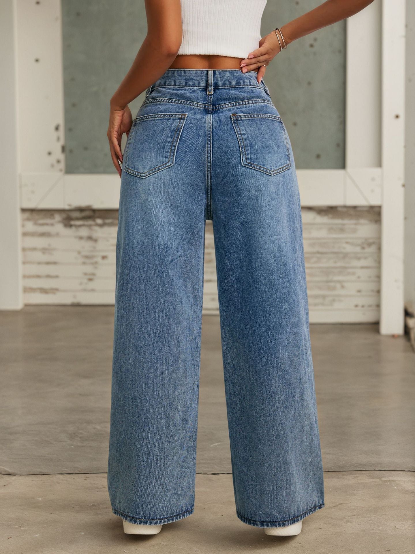 Beaded Denim Pants