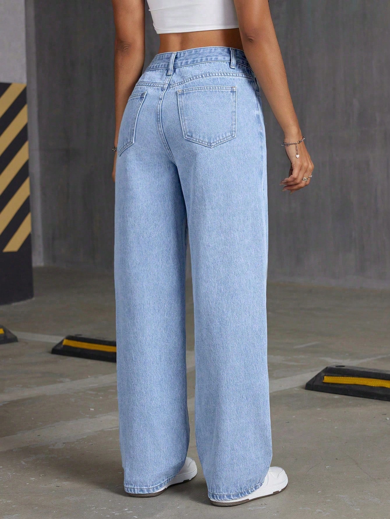 Rhinestone Butterfly Straight-Leg Jeans