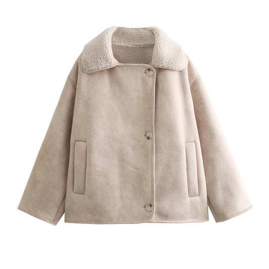 Suede Fleece-Lined Warm All-in-One Coats