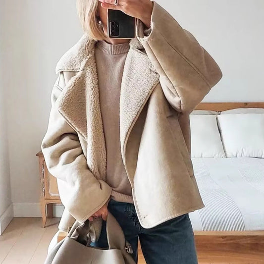 Suede Fleece-Lined Warm All-in-One Coats