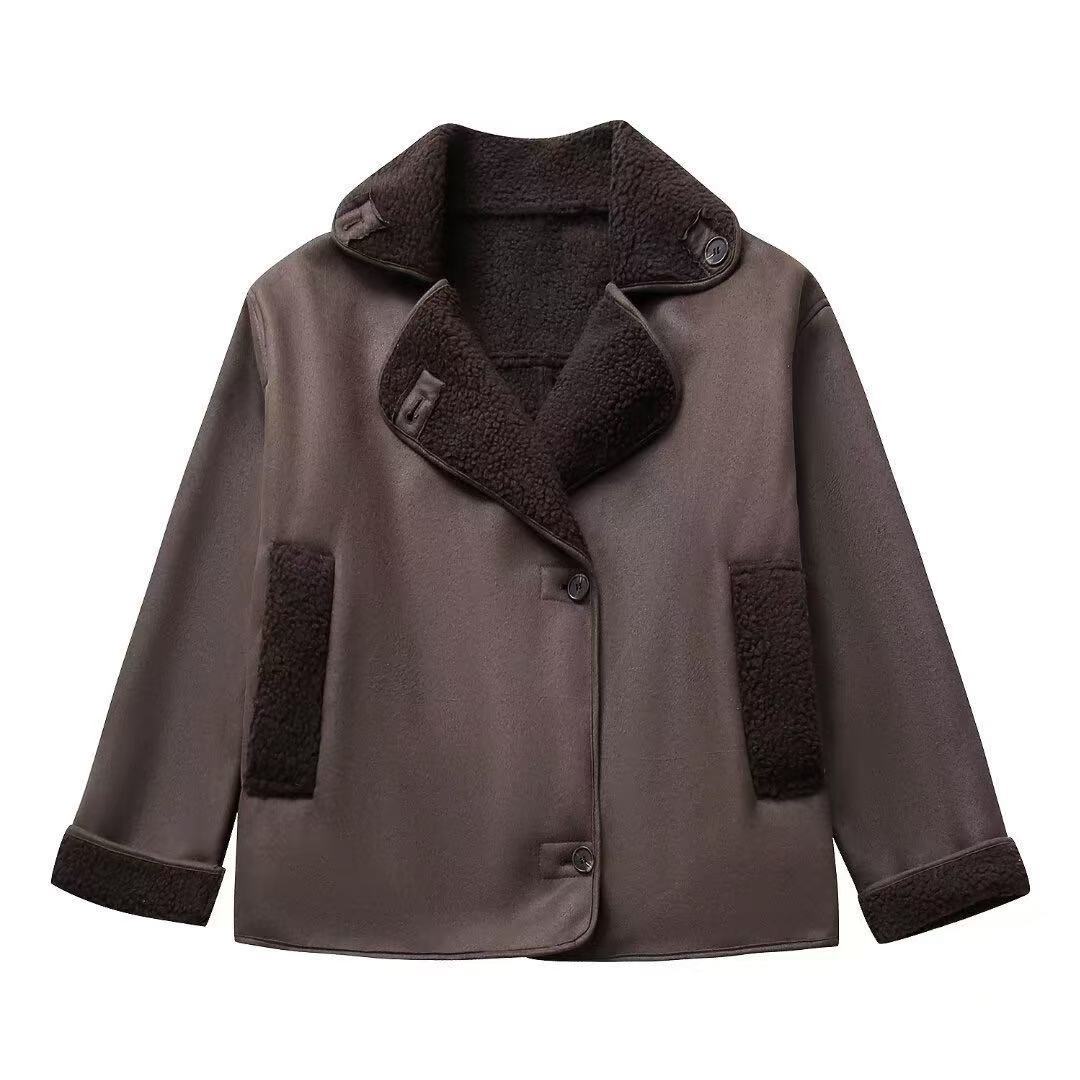Suede Fleece-Lined Warm All-in-One Coats