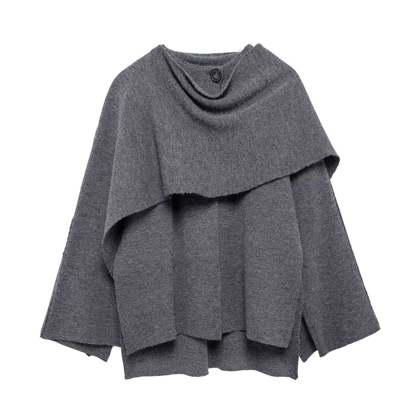 Asymmetrical Scarf Short Knit Coats Jackets