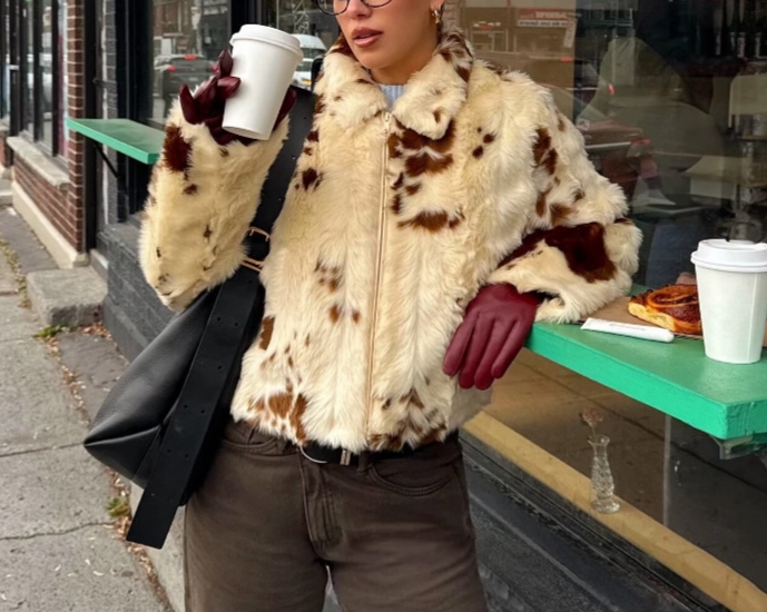 Leopard-Print Fur-Lined Coats