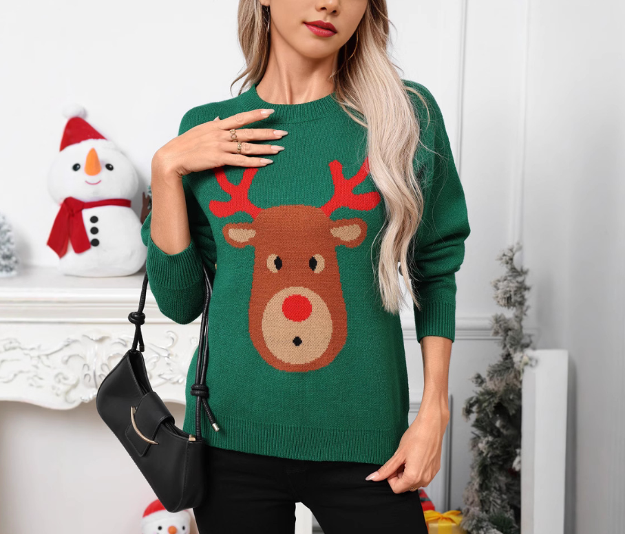 Cartoon Deer Christmas Sweaters