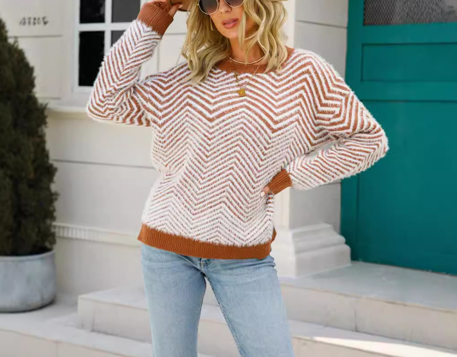 Mink Fleece Crewneck Pullover Sweaters