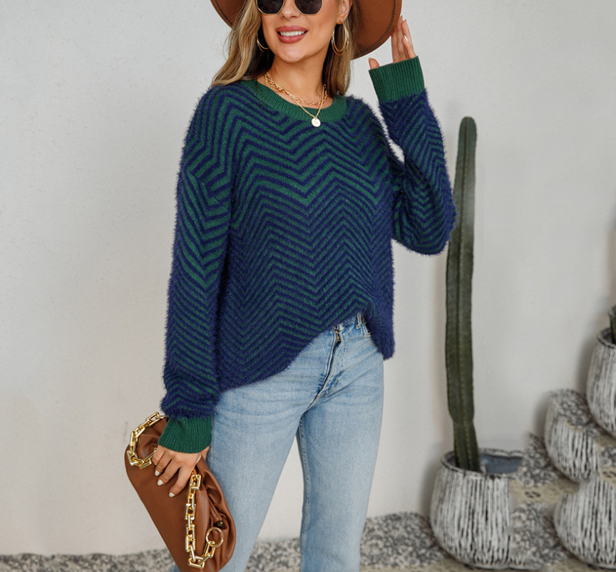 Mink Fleece Crewneck Pullover Sweaters