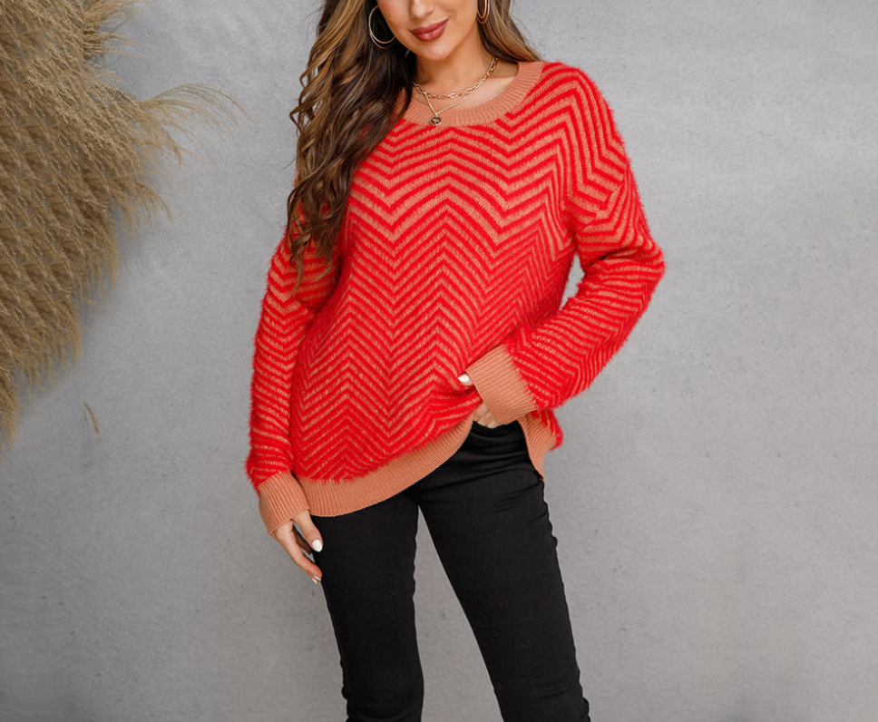 Mink Fleece Crewneck Pullover Sweaters