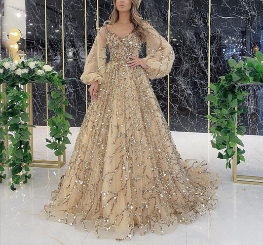 Beaded Queen of Aura Maxi Dresses