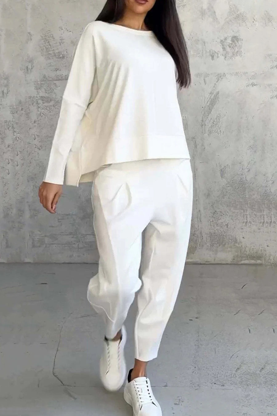 High Low Hem Sweatshirt Outfit Sets