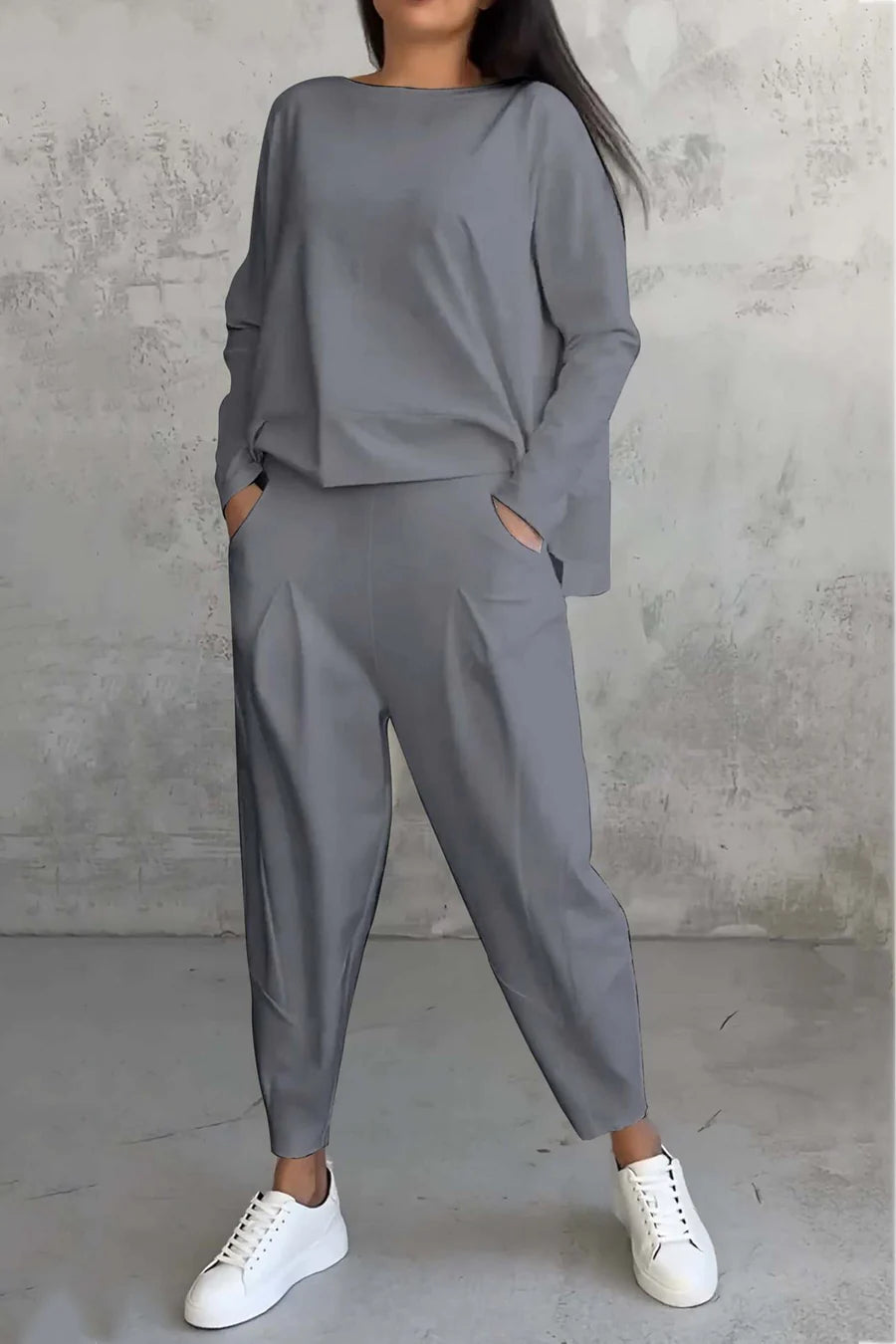 High Low Hem Sweatshirt Outfit Sets