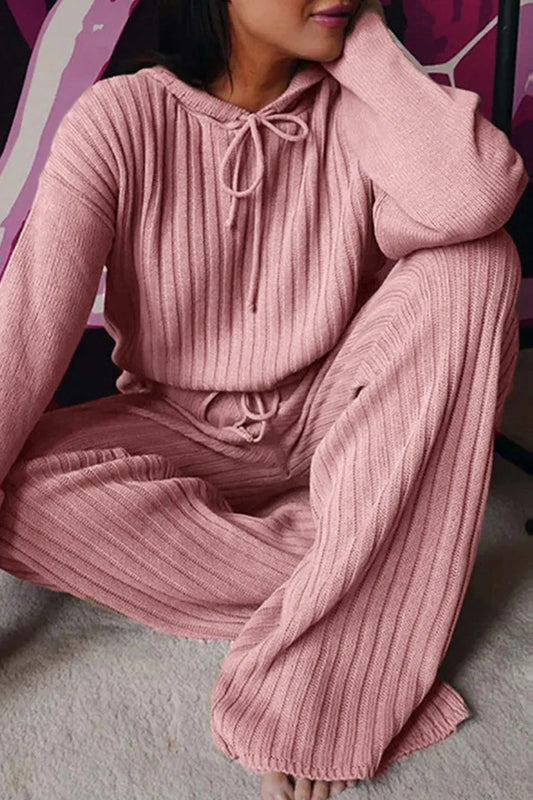 Ribbed Drawstring Outfit Sets