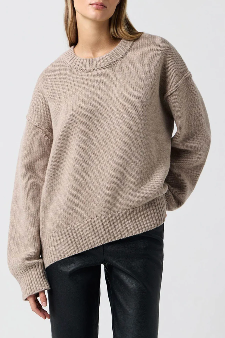 Round Neck Solid Color Pullover Sweaters