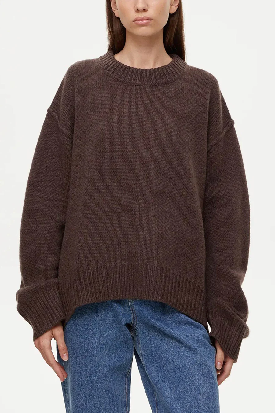 Round Neck Solid Color Pullover Sweaters