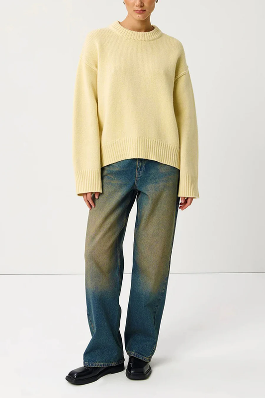 Round Neck Solid Color Pullover Sweaters