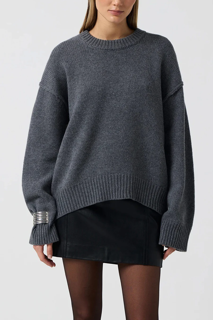 Round Neck Solid Color Pullover Sweaters