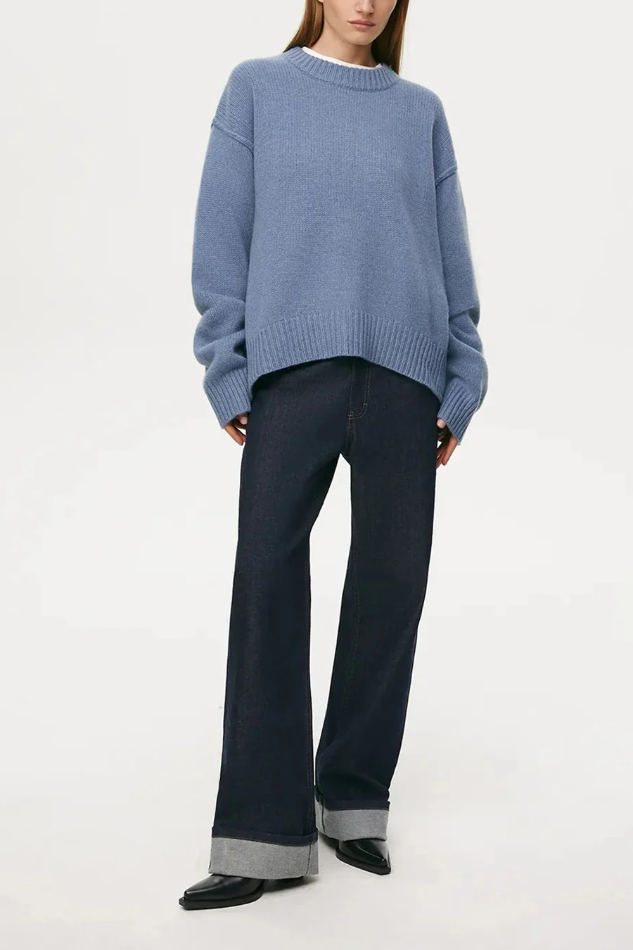 Round Neck Solid Color Pullover Sweaters