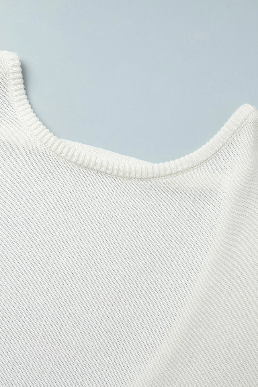 Crew Neck Backless Cotton Sweaters