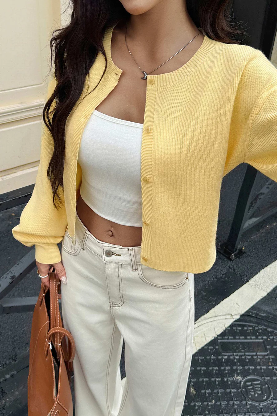 Candy Color Long Sleeve Knitted Cardigans