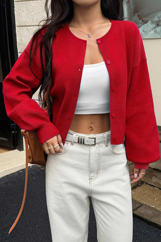 Candy Color Long Sleeve Knitted Cardigans