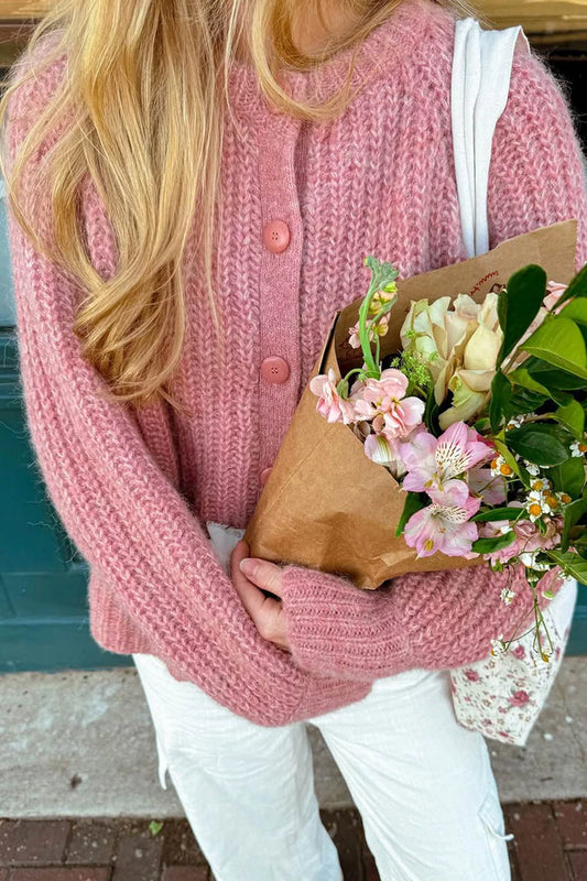 Solid Color Lantern Sleeve Short Cardigans