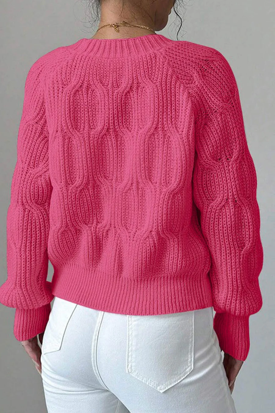 Bow Lantern Sleeve Button-down Cardigans