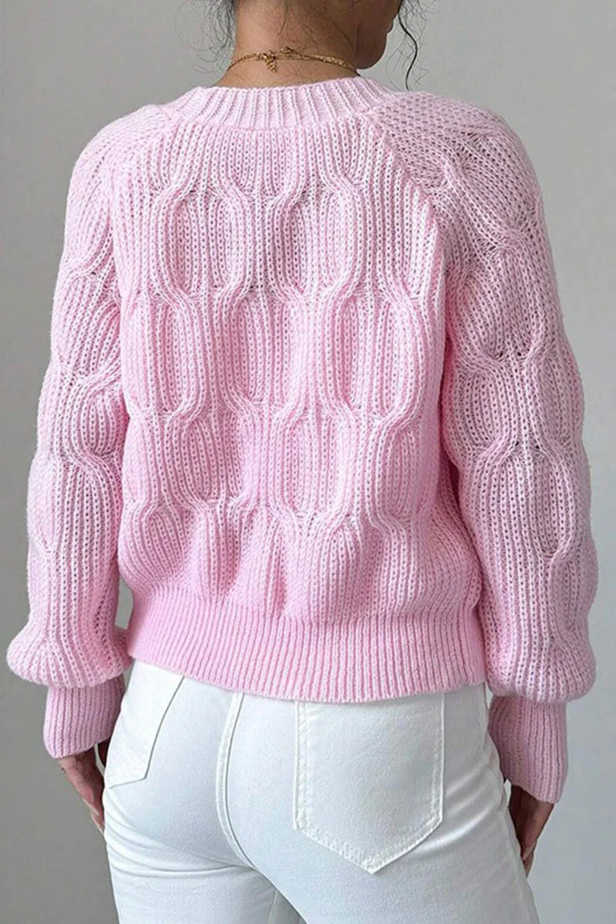 Bow Lantern Sleeve Button-down Cardigans