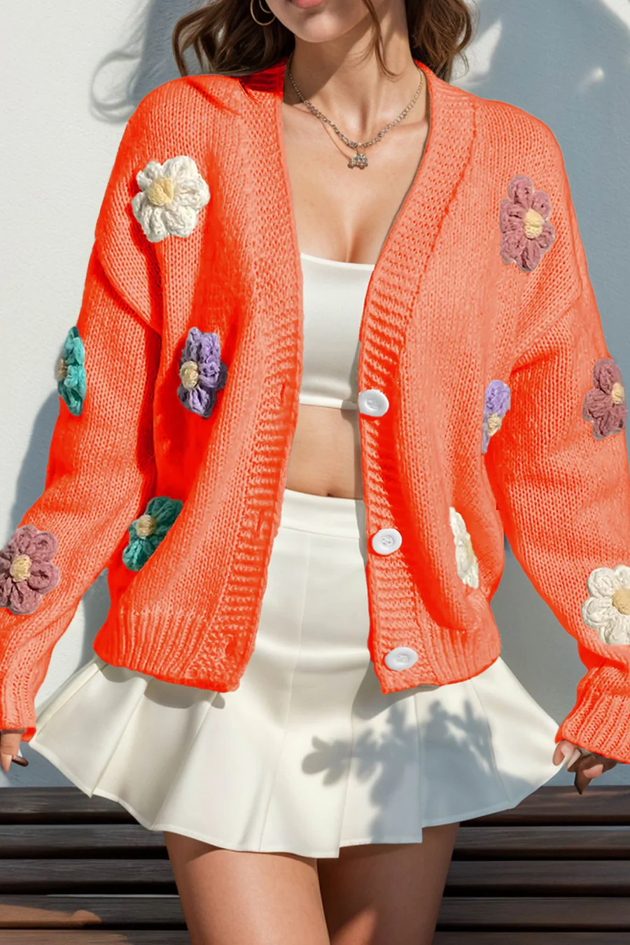 Floral Crochet Button-deon Cardigans