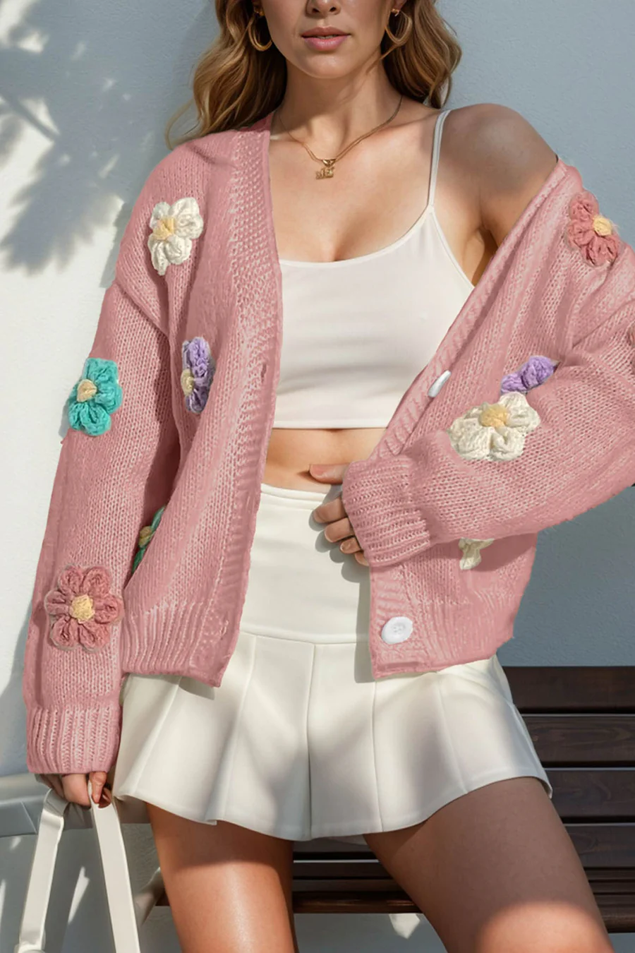 Floral Crochet Button-deon Cardigans