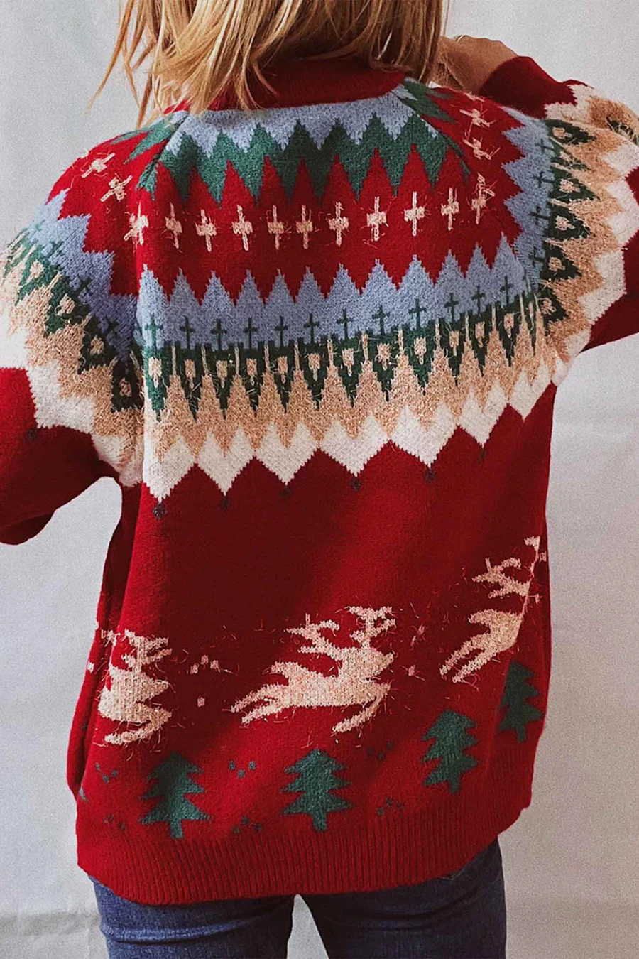 Drop Shoulder Crew Neck Long Sleeve Sweaters